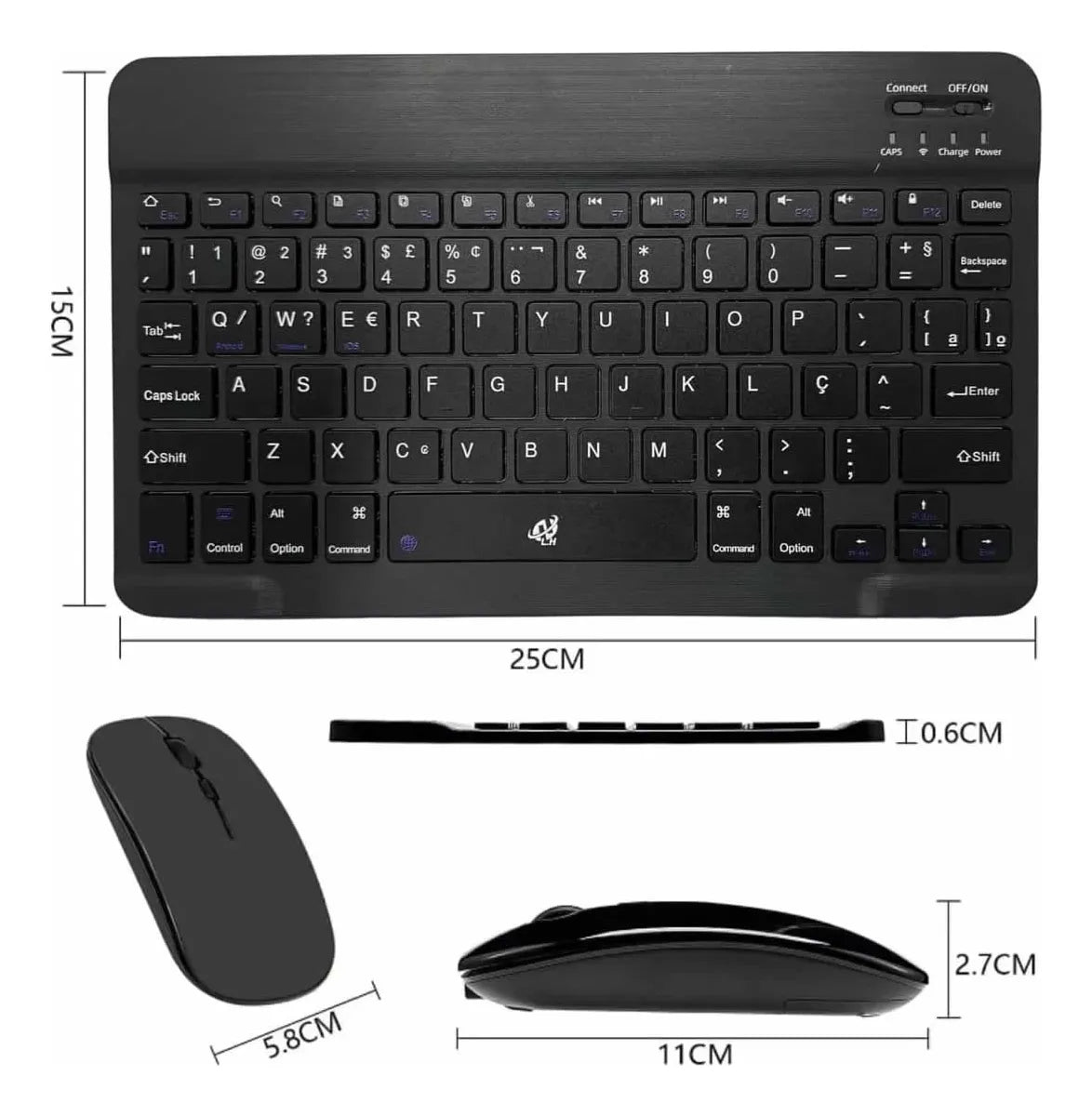 Kit Teclado E Mouse Bluetooth Sem Fio Recarregavel Ultrafino