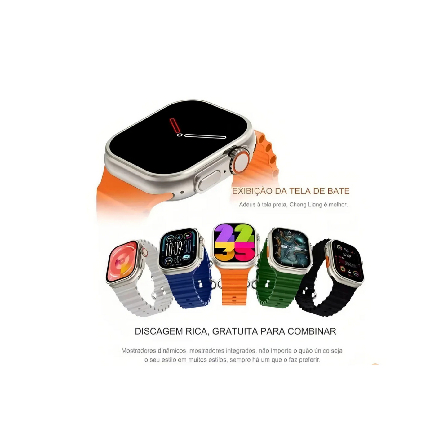 Relógio Smartwatch K99 Pro Fere Bluetooth 49mm 10 Pulseiras