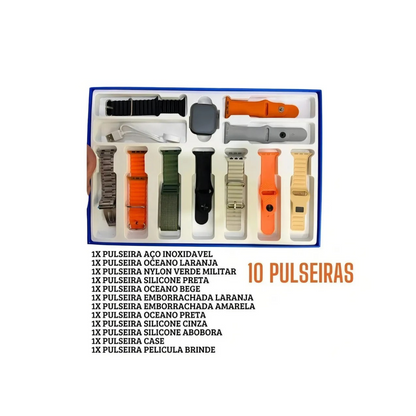 Relógio Smartwatch K99 Pro Fere Bluetooth 49mm 10 Pulseiras