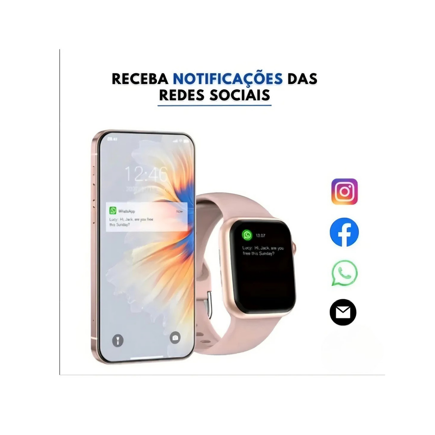 Relógio Smartwatch K99 Pro Fere Bluetooth 49mm 10 Pulseiras
