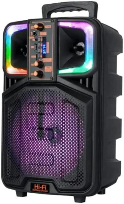 Caixa De Som Portátil Bluetooth Karaokê Potente Rgb 2000w Microfone controle remoto cabo USB RádioFM - Seisa