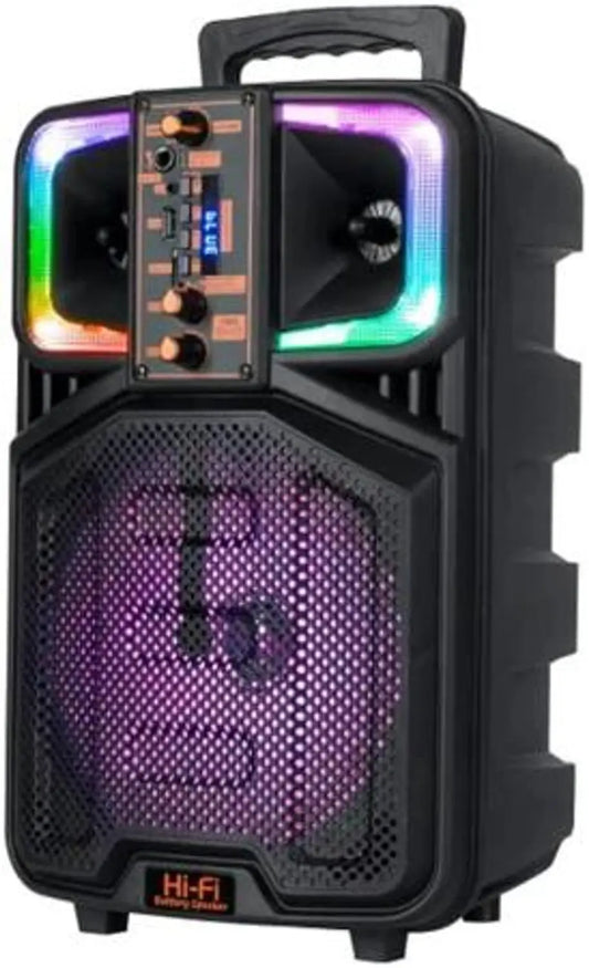 Caixa De Som Portátil Bluetooth Karaokê Potente Rgb 2000w Microfone controle remoto cabo USB RádioFM - Seisa