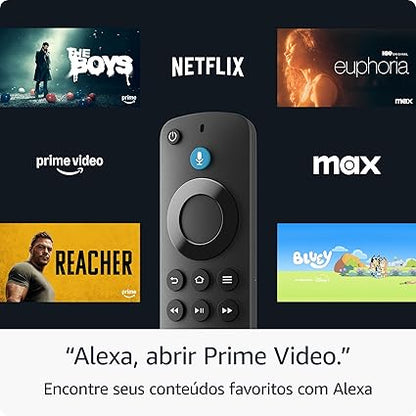 Fire TV Stick HD (Última geração) | Com controle remoto por voz com Alexa (inclui comandos de TV), controles de casa inteligente e streaming em HD