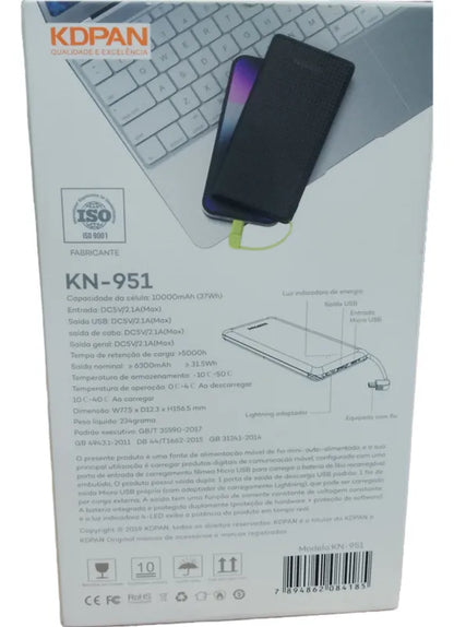 Carregador Portátil Bateria Power Bank 10000