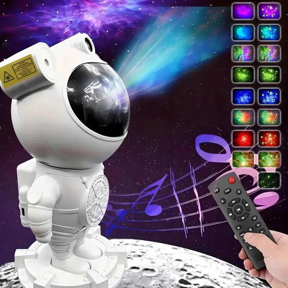Projetor Astronauta Bluetooth Galáxia Estrelas Nebulosa Cor Branco 127/220v