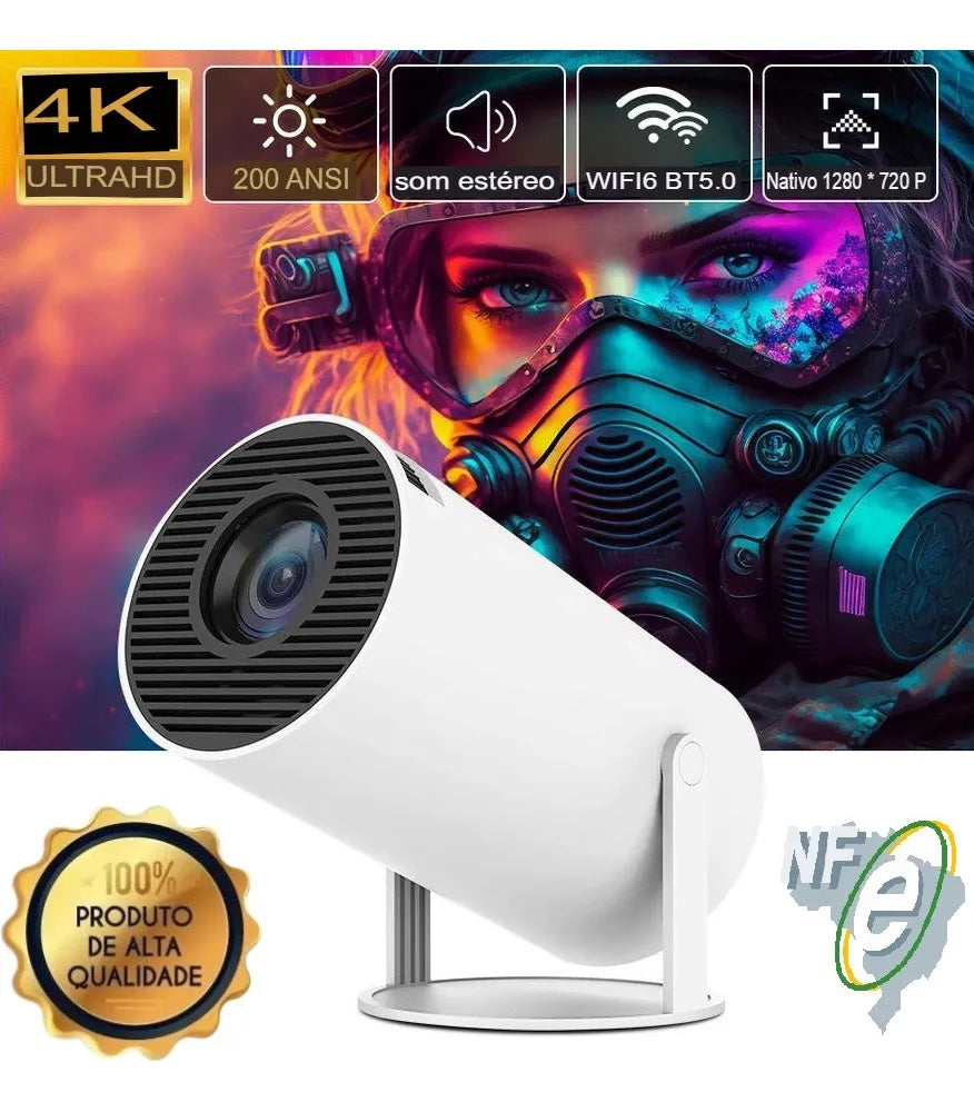 Projetor Android 4k Hd Wifi Bluetooth Smart Portatil