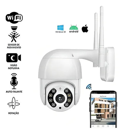 Camera Segurança Wifi Sem Fio Prova D'água Fácil Intalação Cor Branco