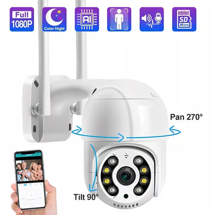Camera Segurança Wifi Sem Fio Prova D'água Fácil Intalação Cor Branco