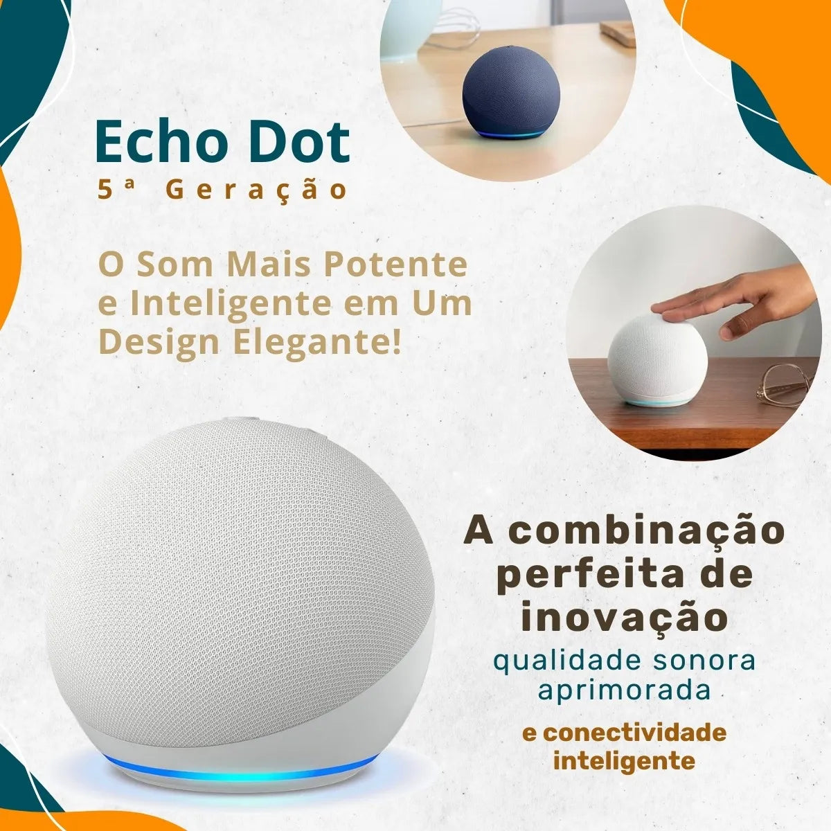 Alexa Speaker Echo 5 Geração Dot Alto-falante Inteligente