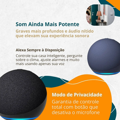 Alexa Speaker Echo 5 Geração Dot Alto-falante Inteligente