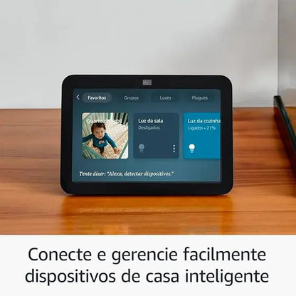 Alexa Nova Echo Show 8 (Última geração)  Smart display com áudio espacial, hub de casa inteligente e Alexa