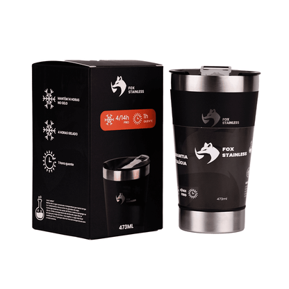 Copo Fox Stainless Térmico  Preto