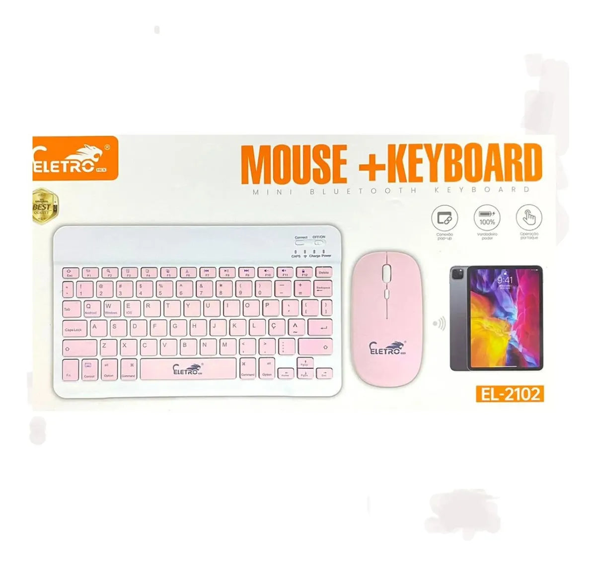Kit Teclado E Mouse Bluetooth Sem Fio Recarregavel Ultrafino