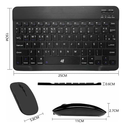 Kit Teclado E Mouse Bluetooth Sem Fio Recarregavel Ultrafino