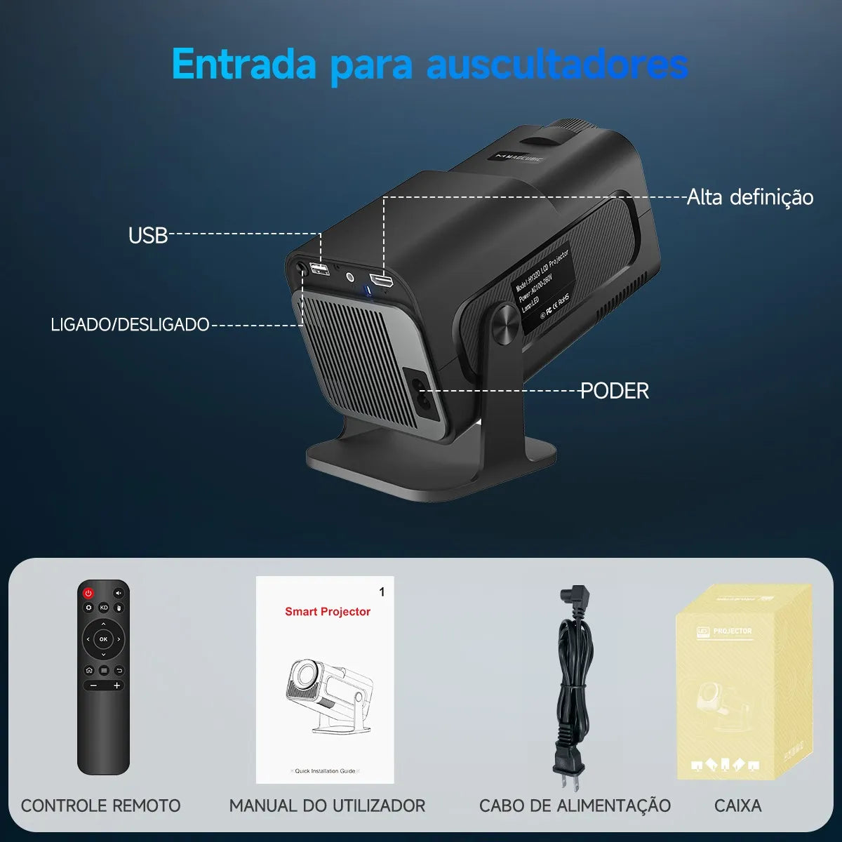 Projetor Magcubic Hy320 Hd 4k 1080p Android 11 Wifi6 390